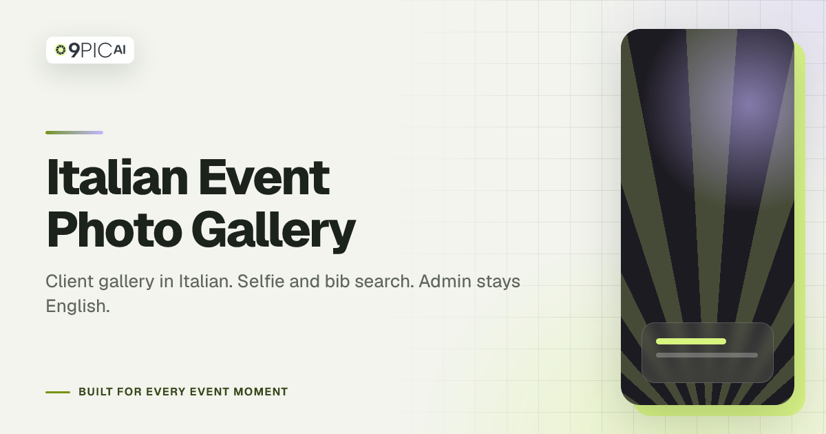 Galleria foto eventi in italiano con ricerca per selfie e pettorale