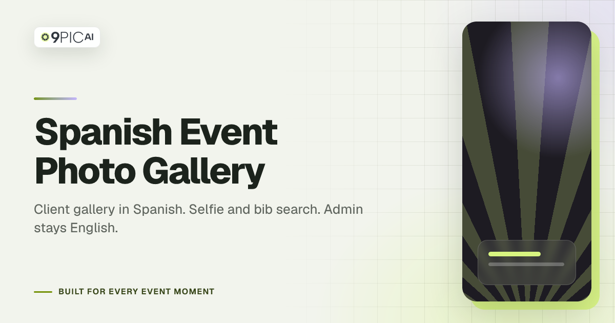 Galería de fotos de eventos en español con búsqueda por selfie y por dorsal