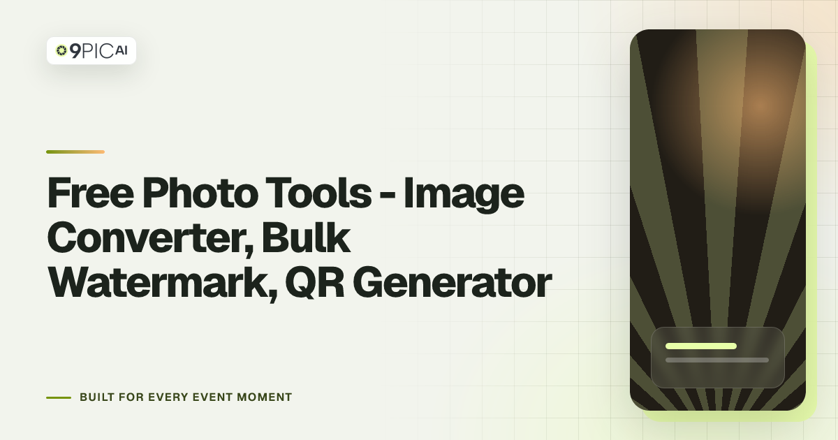 Free Photo Tools - Image Converter, Bulk Watermark, QR Generator | 9Pic AI